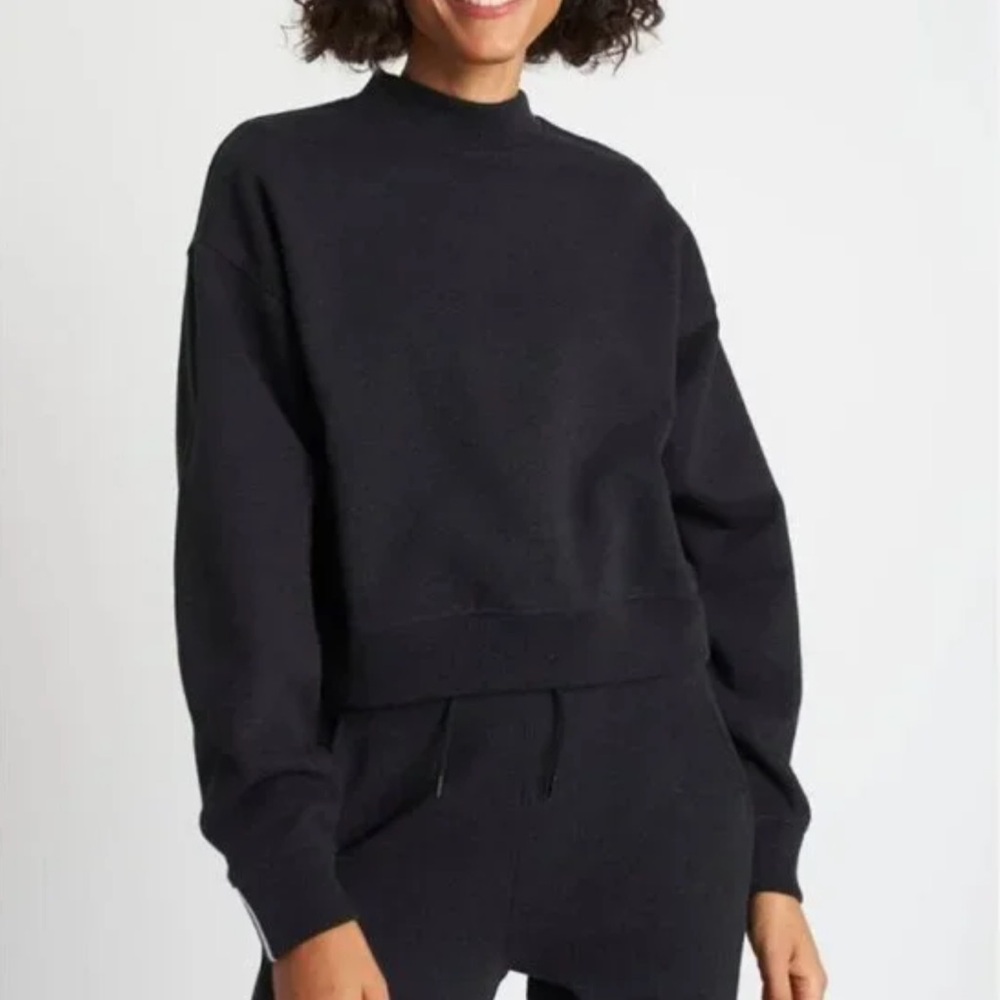 KIT AND ACE Pacific Coast Charcoal Cropped Crewneck Pullover Sweatshirt